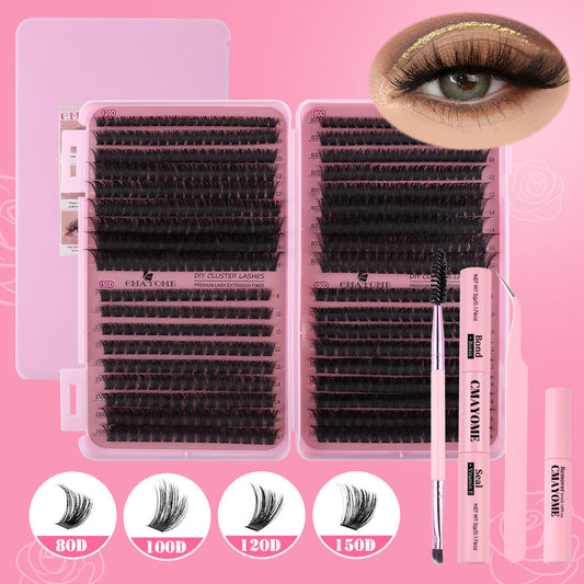 Cross border new 621 cluster mixed thick D curved single cluster false eyelashes set 8 16mm DIY segmented eyelashes