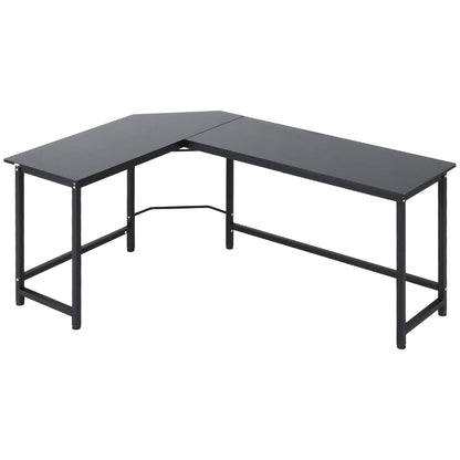 Vinsetto Computertisch Eckschreibtisch höhenverstellbar Metall Schwarz 168 x 120 x 75 cm für Home Office & Arbeitszimmer   Aosom.de