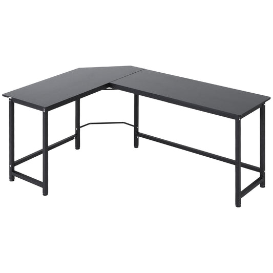 Vinsetto Computertisch Eckschreibtisch höhenverstellbar Metall Schwarz 168 x 120 x 75 cm für Home Office & Arbeitszimmer   Aosom.de