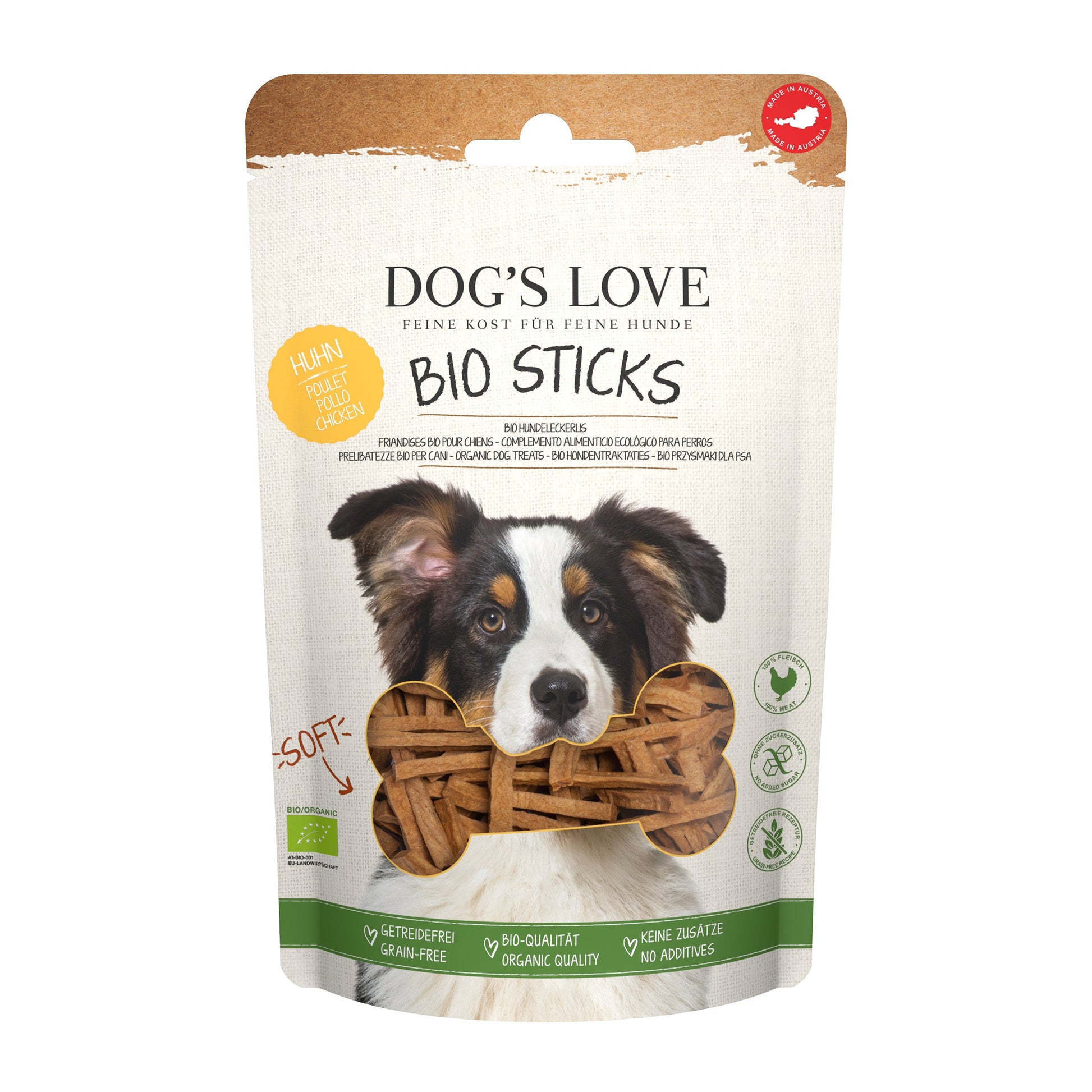 DOG'S LOVE Soft Sticks Bio Huhn