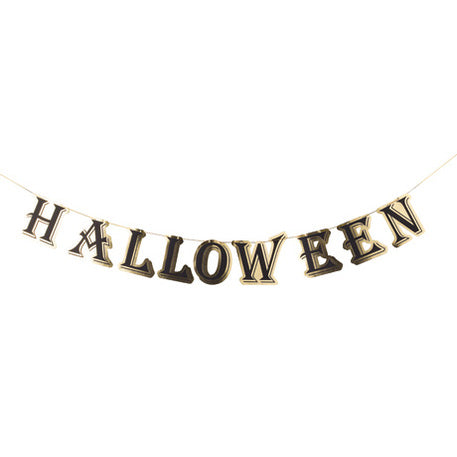 Halloween Girlande Geist gold schwarz