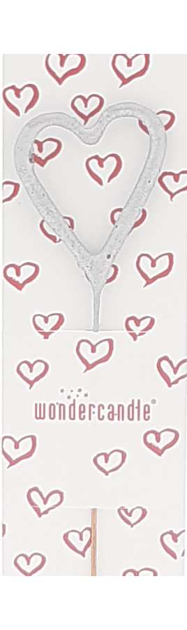 Mini Wunderkerze Herz silber