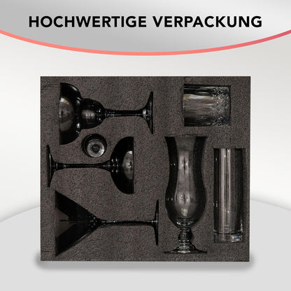 Mixit Cards Cocktail Gläser Set 14-teilig - Ideal für Zuhause & Gastro