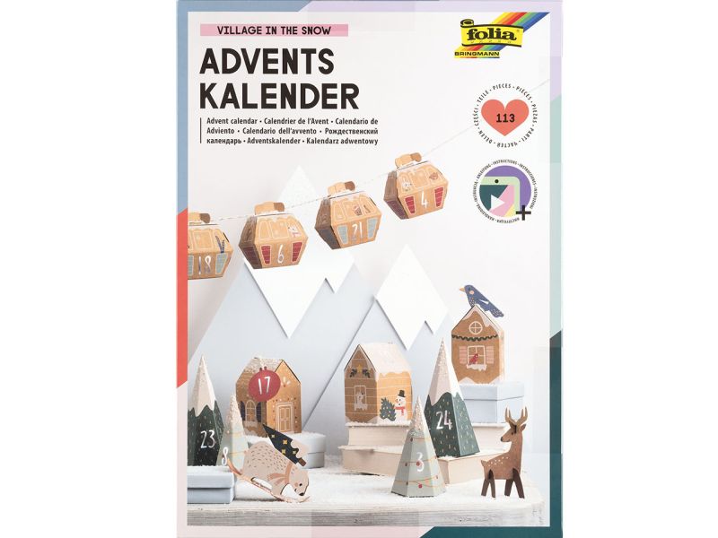 Folia Adventskalender Bastel-Set »Village in the Snow« 113-teilig