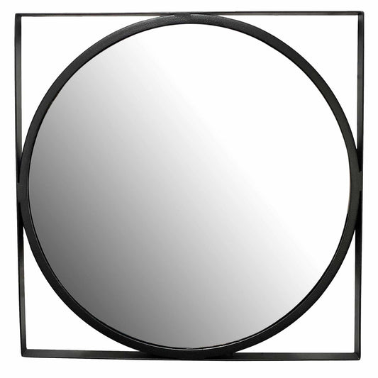Wandspiegel 54x54 cm Metall Design Hängespiegel Schwarz