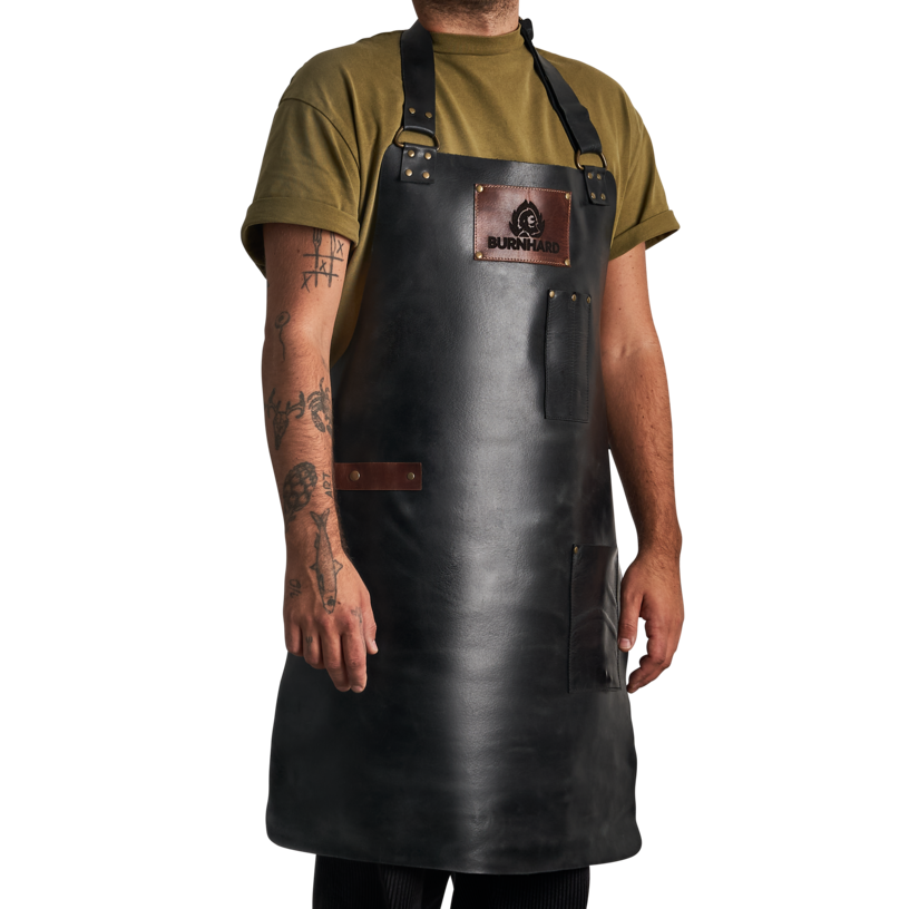 Grillschürze Leder schwarz
