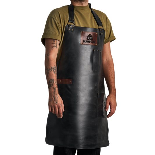 Grillschürze Leder schwarz