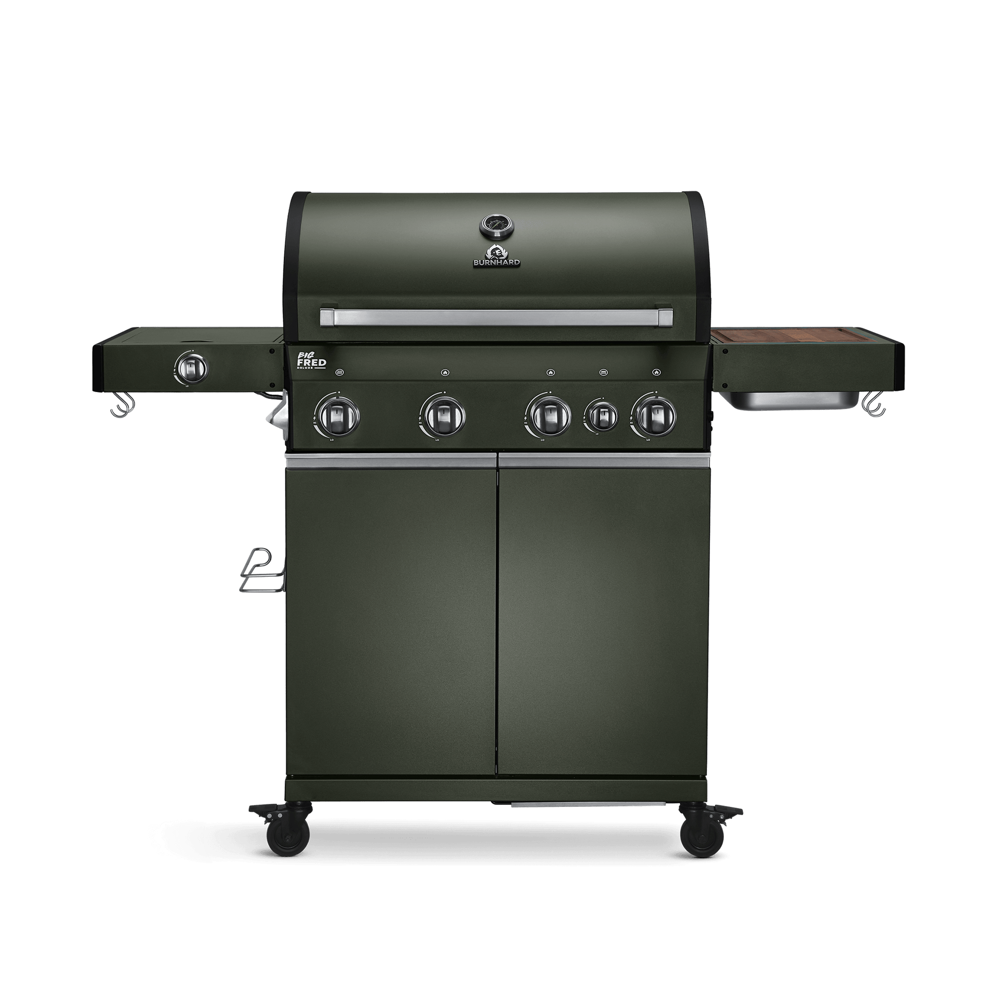 Big FRED Deluxe Gasgrill 4-Brenner Green Edition, Gusseisen-Rost
