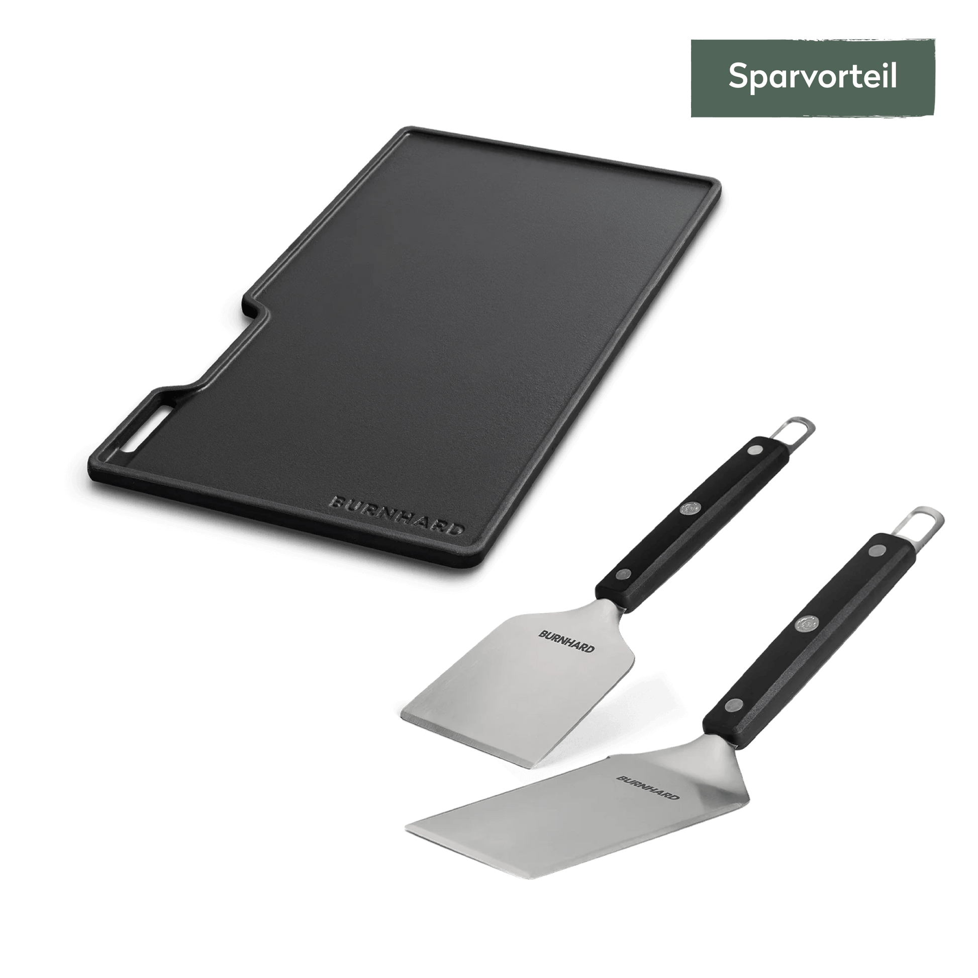 Grillplatten Set mit Grillspachtel und Grillschaber