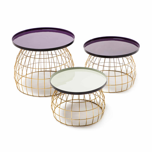 Beistelltisch-Set Laudatio 460 Lila / Pflaume / Hellgrau