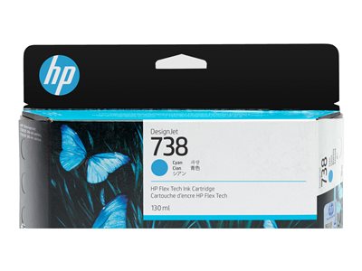 HP 738 130-ml Cyan DesignJet Ink Cartrid
