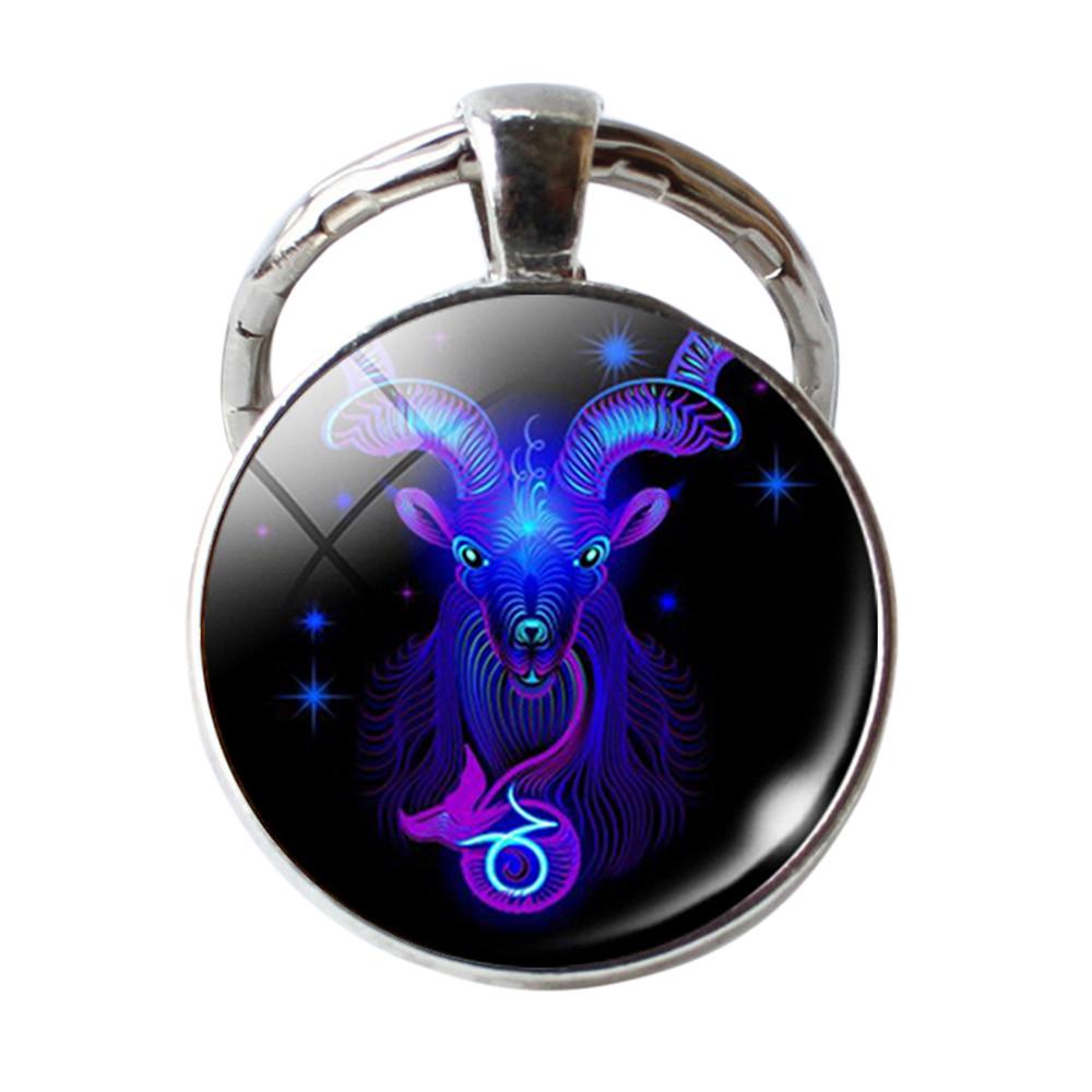 Schlüsselanhänger mit 12 Sternbildern, Sternzeichen-Anhänger, doppelseitiger Schlüsselanhänger, Schlüsselanhänger, Black Friday-Geschenke Capricorn