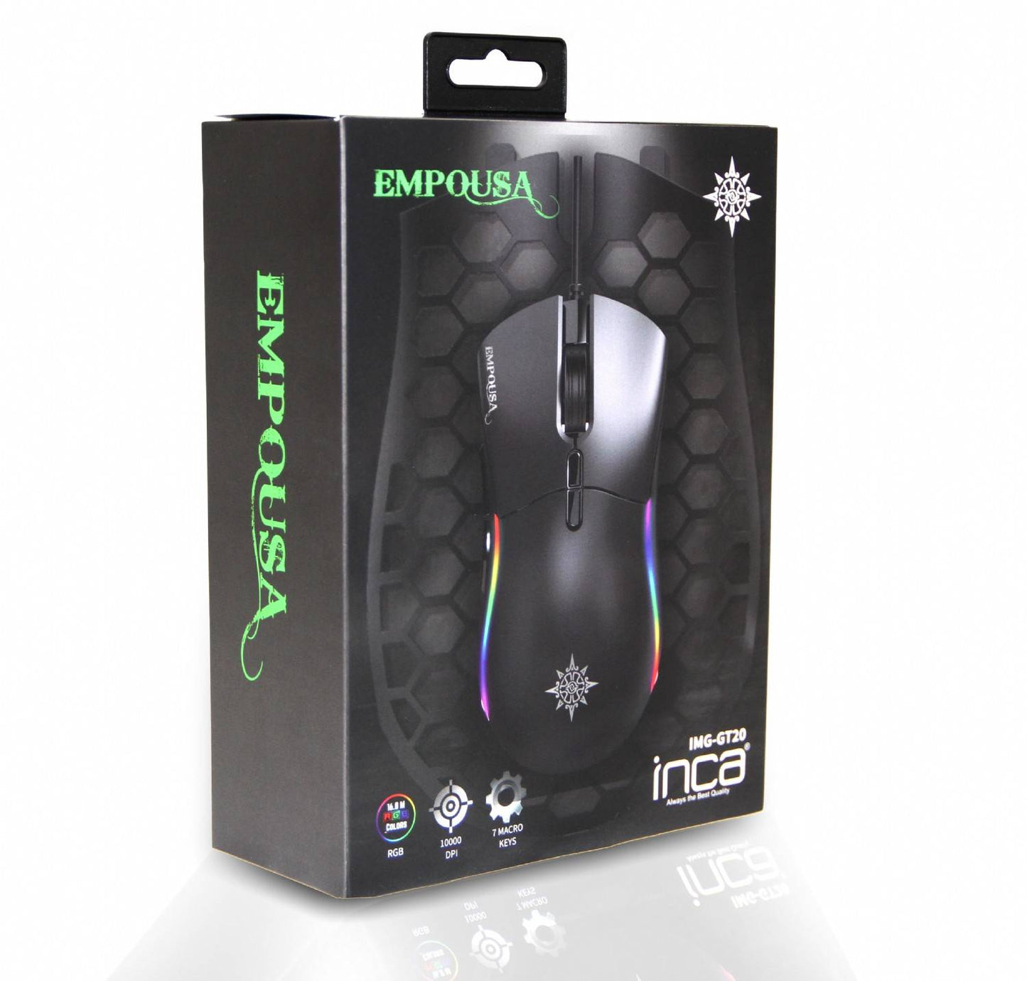 INCA Gaming Maus IMG-GT20  10000 DPI, RGB, 7 Tasten, USB, SW retail
