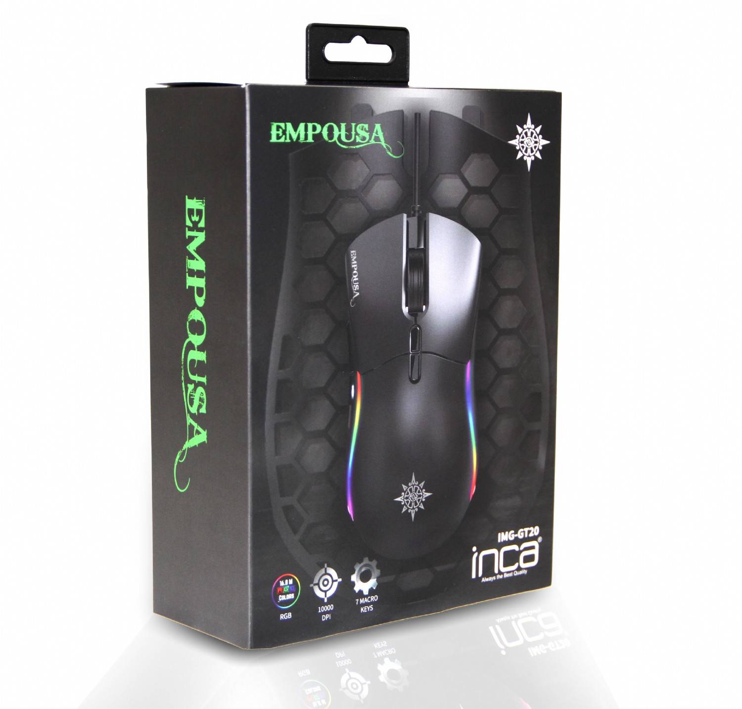 INCA Gaming Maus IMG-GT20  10000 DPI, RGB, 7 Tasten, USB, SW retail