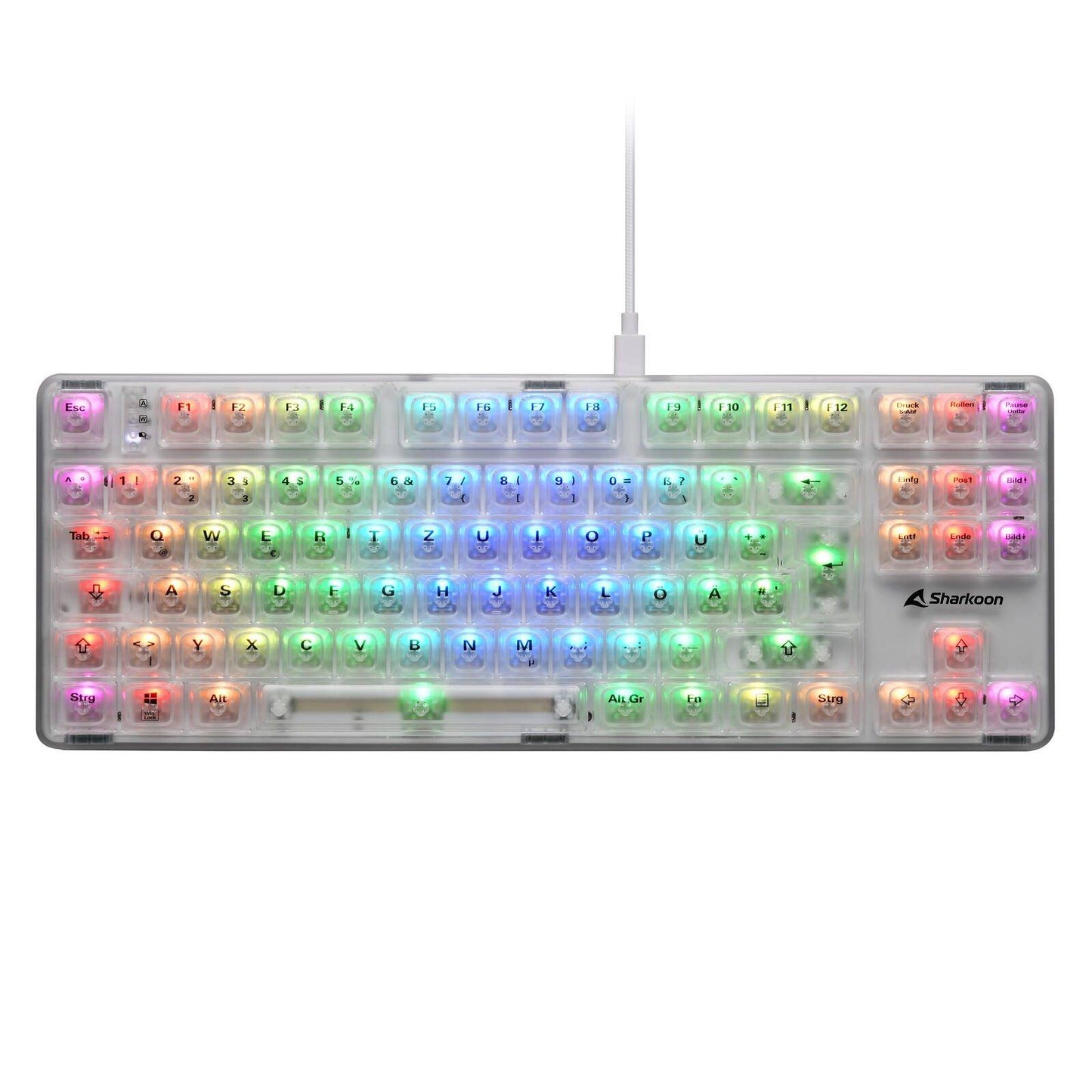 Sharkoon Gaming Tastatur Crystal Shark   weiß             DE