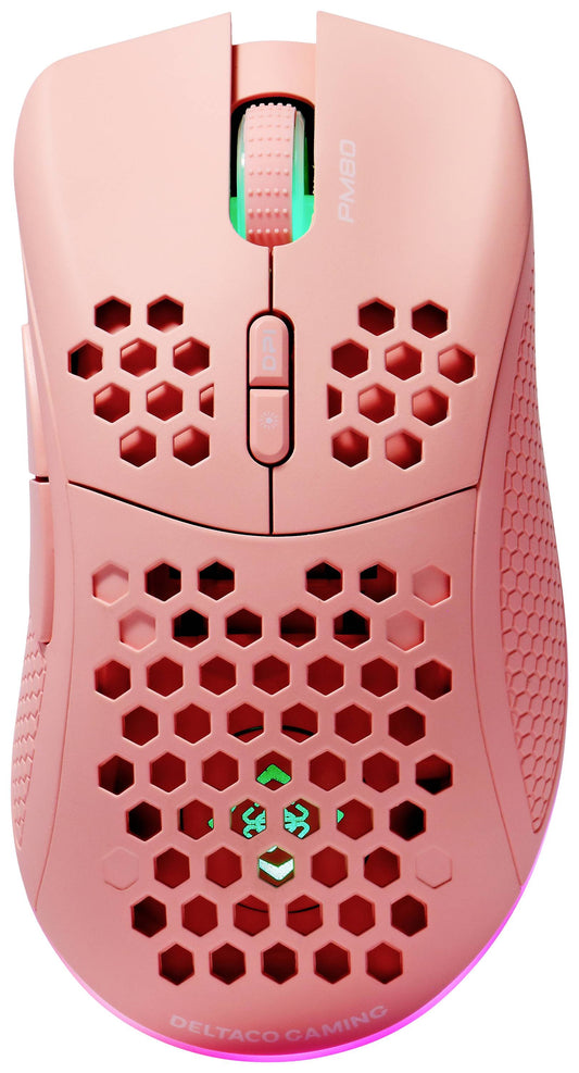 Deltaco Gaming Maus wireless, RGB, pink