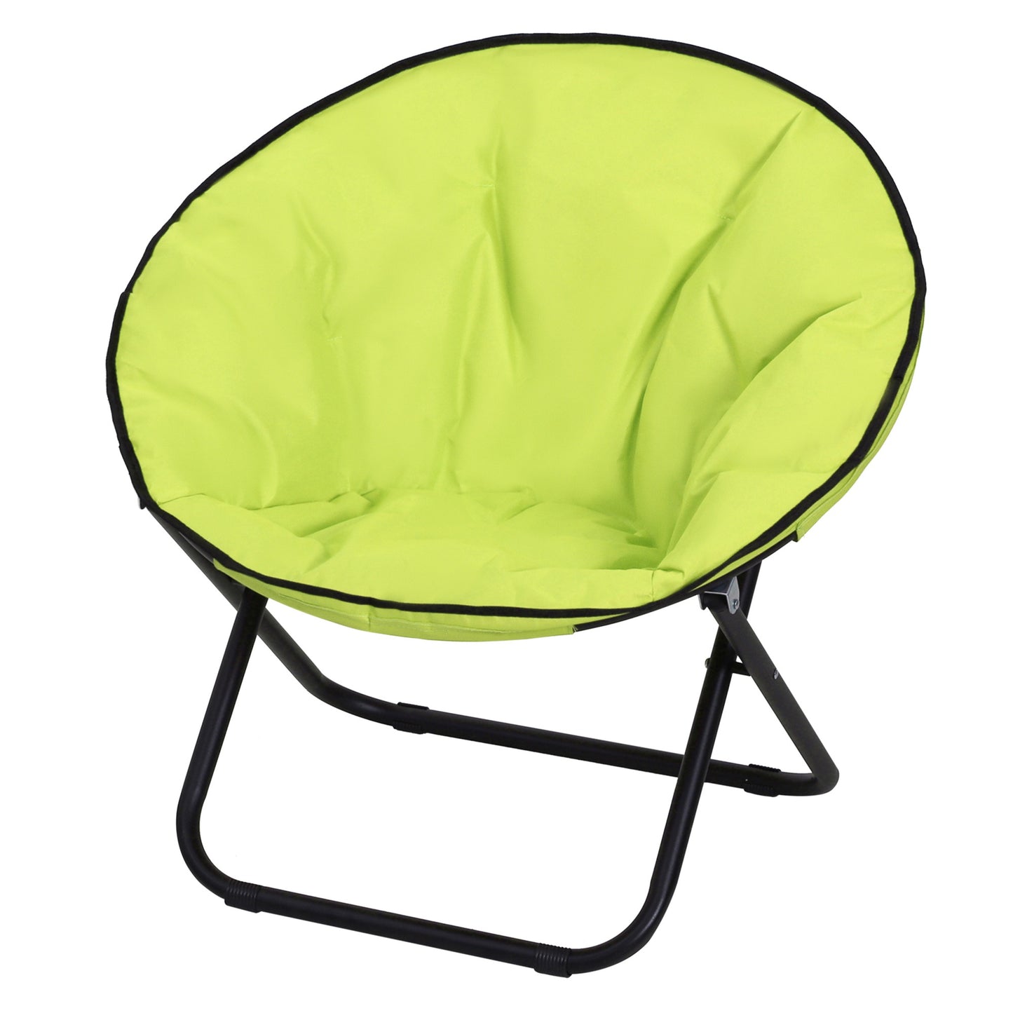 Outsunny Campingstuhl Faltbar Campingsessel mit Lehne, Klappstuhl bis 120kg, gepolstert Moonchair Extra Breit, Faltsessel Outdoor Stuhl für Garten, Balkon, Camping, Gelb   Aosom