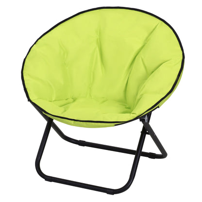 Outsunny Campingstuhl Faltbar Campingsessel mit Lehne, Klappstuhl bis 120kg, gepolstert Moonchair Extra Breit, Faltsessel Outdoor Stuhl für Garten, Balkon, Camping, Gelb   Aosom