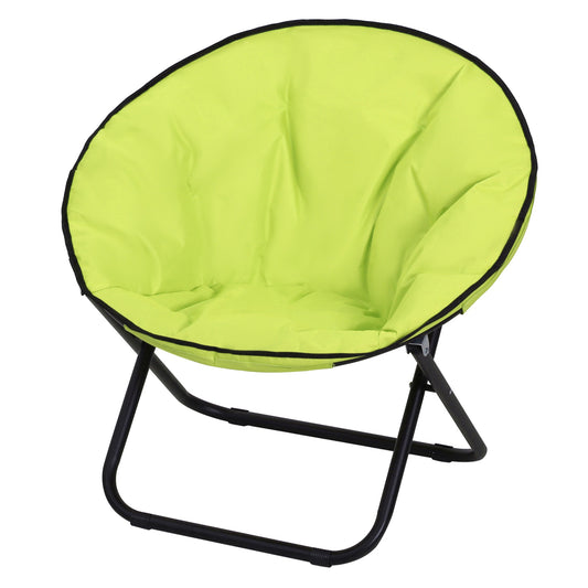 Outsunny Campingstuhl Faltbar Campingsessel mit Lehne, Klappstuhl bis 120kg, gepolstert Moonchair Extra Breit, Faltsessel Outdoor Stuhl für Garten, Balkon, Camping, Gelb   Aosom