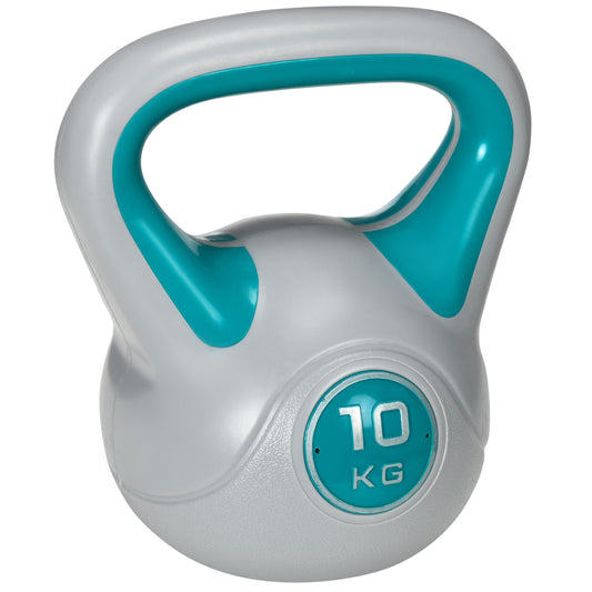 SPORTNOW Kettlebell 10 KG, Bodenschonende Kugelhantel, Schwunghantel Gewichtkugel für freies Gewichtstraining, Krafttraining, Gewichtheben, Ausdauer, Fitness, Blau   Aosom