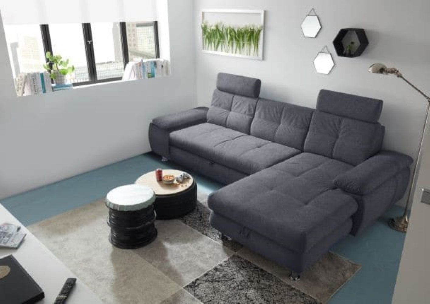 Ecksofa Alba von Ed Exciting Design – Stilvolles Sofa mit Stoff Brego, Schlaffunktion &amp; Bettkasten, beidseitig bestellbar