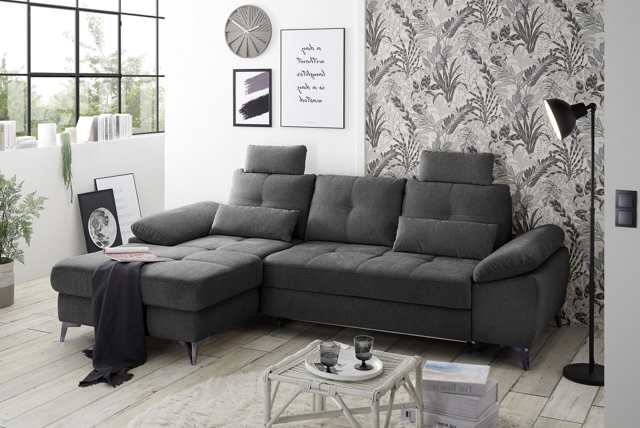 Luxuriöses Ecksofa Auckland mit Schlaffunktion und Bettkasten von Ed Exciting Design