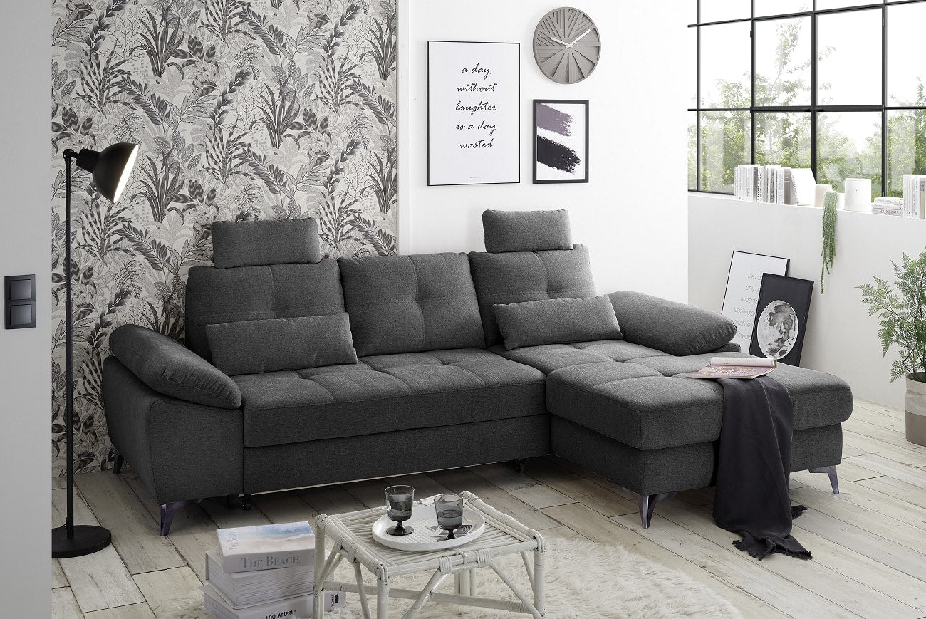 Luxuriöses Ecksofa Auckland mit Schlaffunktion und Bettkasten von Ed Exciting Design