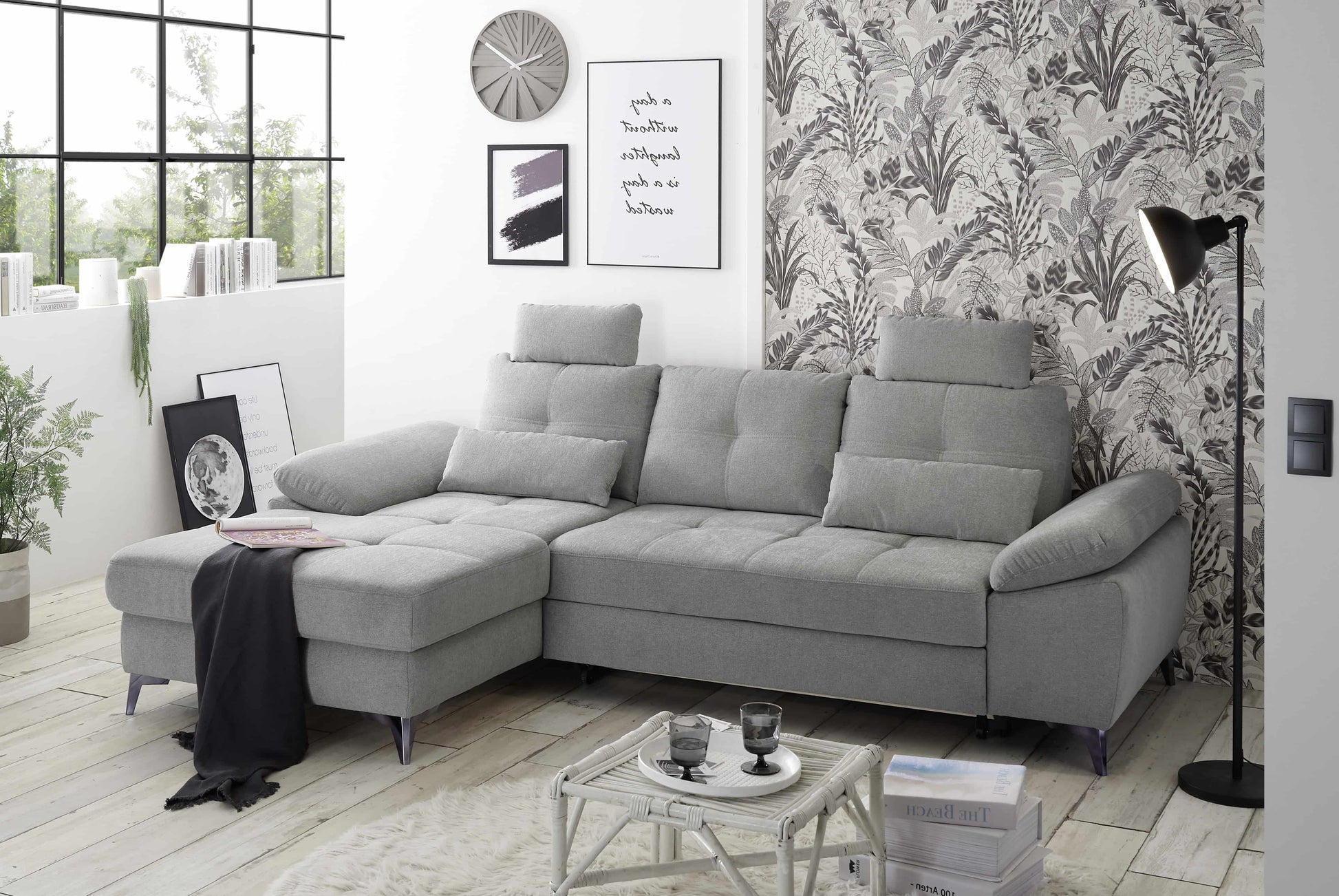 Luxuriöses Ecksofa Auckland mit Schlaffunktion und Bettkasten von Ed Exciting Design