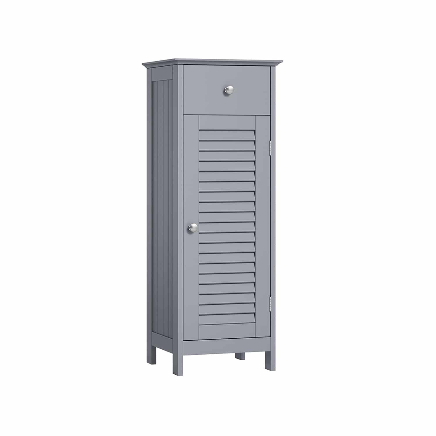 Badezimmerschrank schmal mit Schublade und Lamellentür