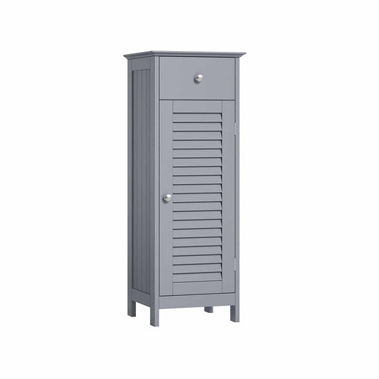 Badezimmerschrank schmal mit Schublade und Lamellentür