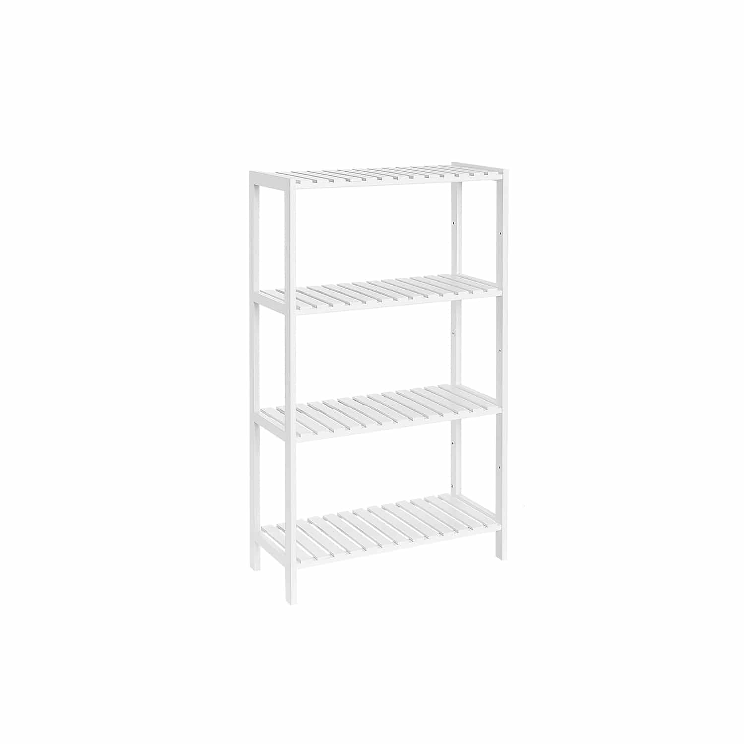 Badezimmerregal aus Bambus 26 x 60 x 100 cm weiß