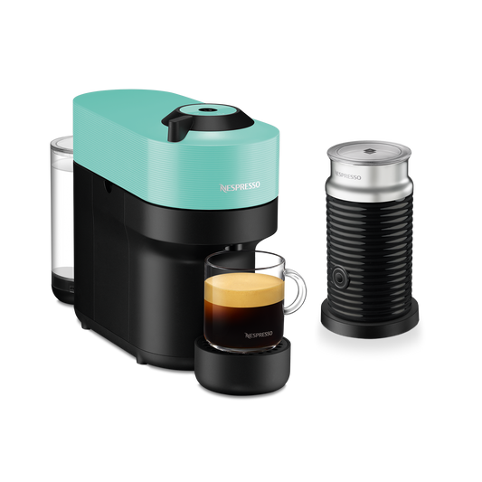 Nespresso VERTUO Pop Aqua & Aeroccino 3 schwarz Vertuo Kaffeemaschine