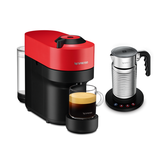 Nespresso Vertuo Pop Spicy Red & Aeroccino4 Vertuo Kaffeemaschine