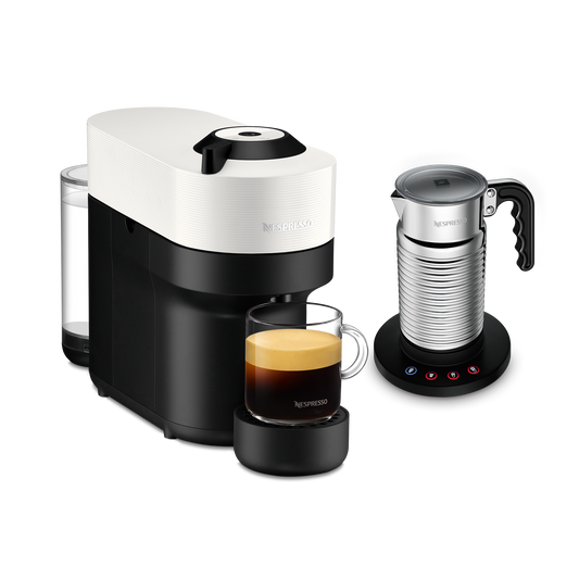 Nespresso VERTUO Pop Coconut White & Aeroccino4 Vertuo Kaffeemaschine