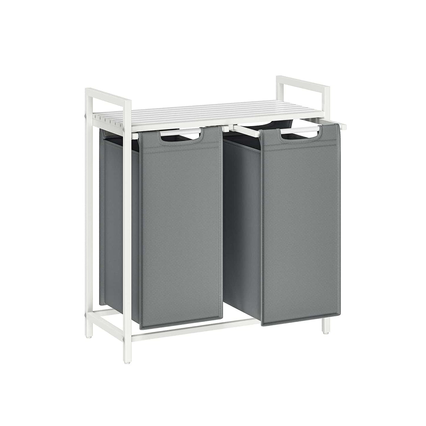 Wäschekorb 2 x 46 Liter mit Ablage 73 x 33 x 72 cm