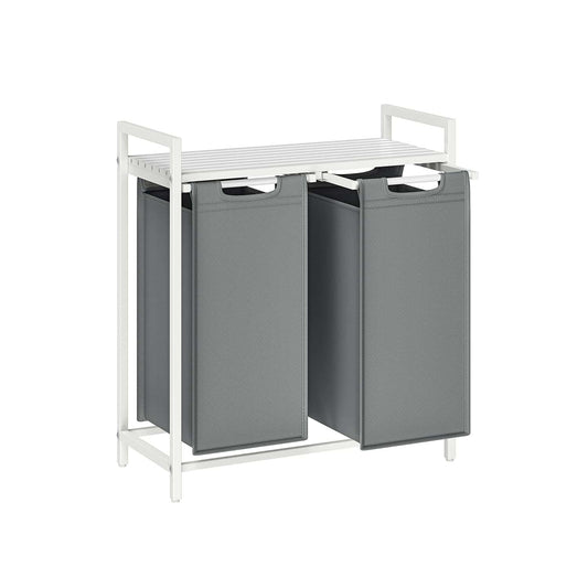 Wäschekorb 2 x 46 Liter mit Ablage 73 x 33 x 72 cm