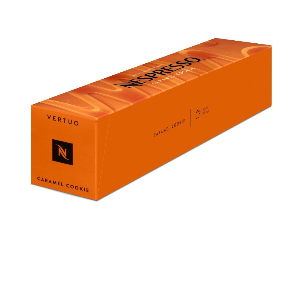 Nespresso Golden Caramel Vertuo Line 10 Signature Kaffeekapseln 230ml Cremig mit Karamellaroma