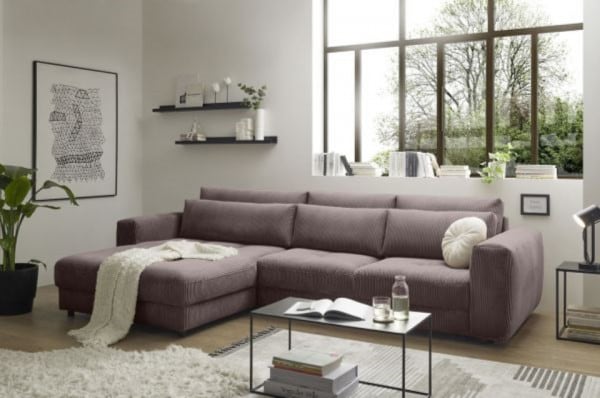 Ecksofa Barura in Cordstoff von Ed Exciting Design – Modernes, Großzügiges Sofa für Ihr Wohnzimmer