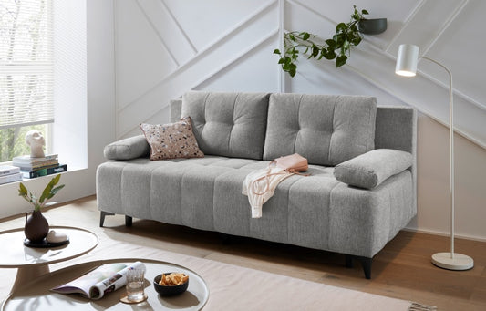 Kompaktes Schlafsofa Lauren von Ed Exciting Design mit Nosagfederung, Liftbeschlag und Bettkasten für kleine Räume
