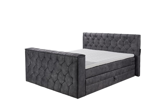 Boxspringbett Springdale ED Exciting Design mit motorisierter TV-Halterung, geräumigem Bettkasten und Duo-Wendematratze H3/H4
