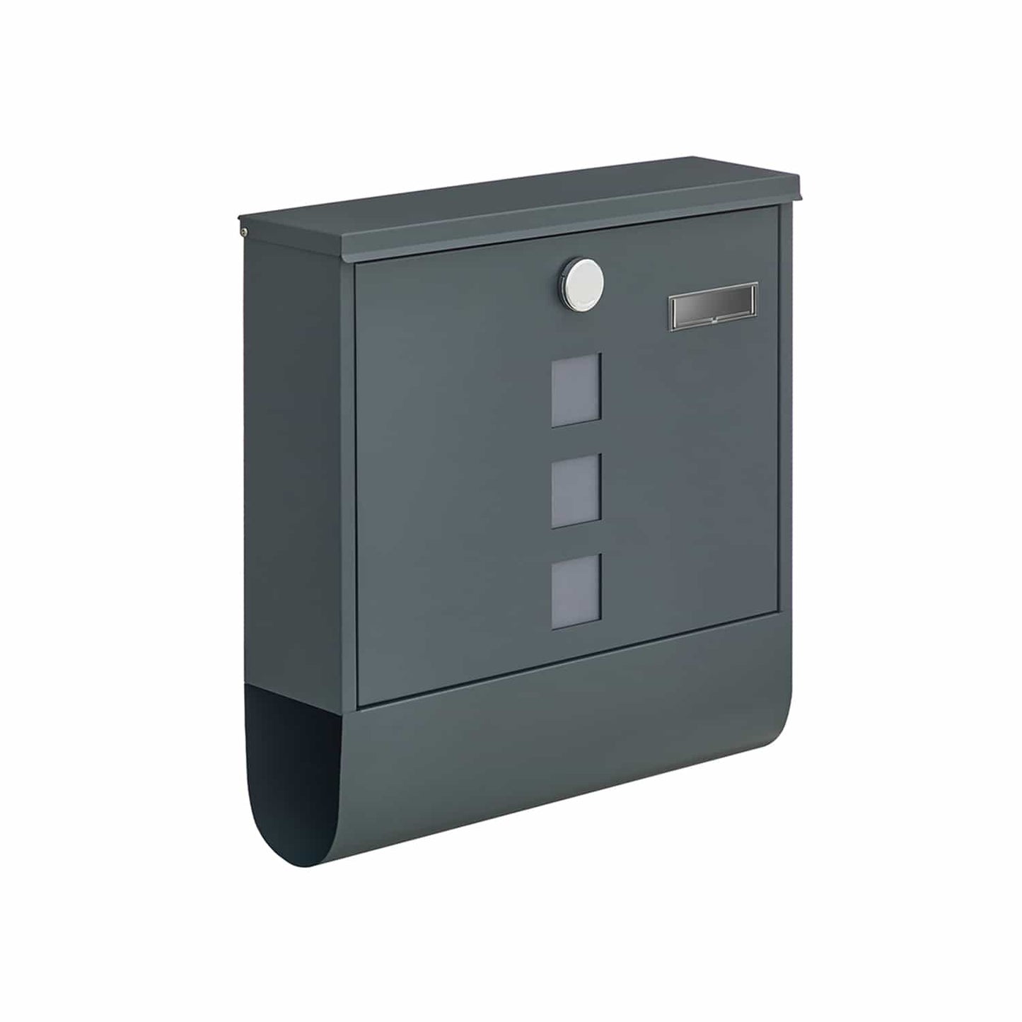 Briefkasten mit Schloss und Zeitungsfach anthrazit