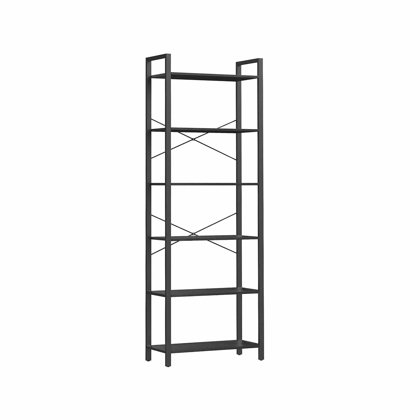 Bücherregal mit 6 Ebenen und Stahlrahmen