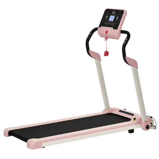HOMCOM Laufband klappbar elektrisch 400 W 1-12 km/h 1,5HP LCD-Display mit Handyhalterung für Home Gym Indoor Fitness in Rosa 134 x 60 x 118 cm   Aosom.de