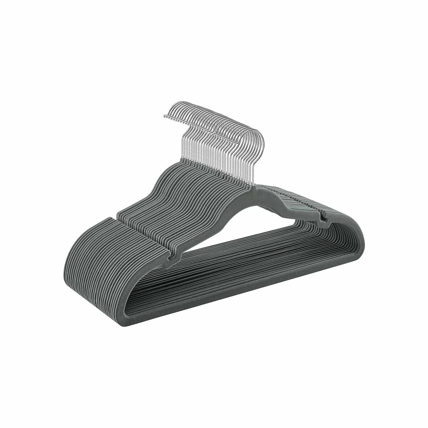 Kleiderbügel Samt 30 Stück grau
