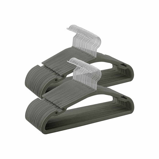 Kleiderbügel 50er Set 43 x 21 cm grau