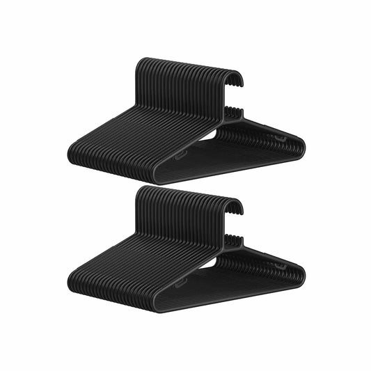 Kleiderbügel Kunststoff 50er Set leichtgewichtig schwarz
