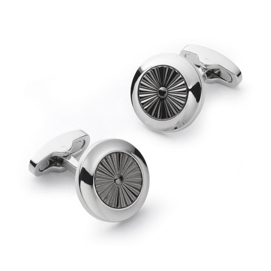 Turbine Cufflinks In Gun Metal