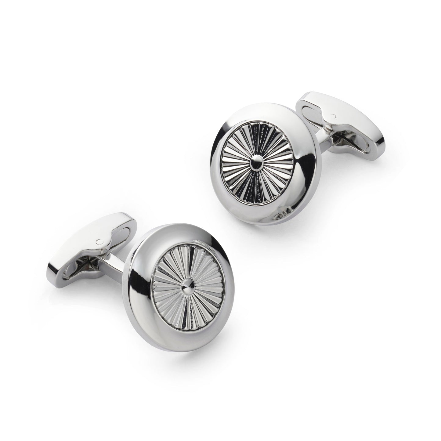 Turbine Cufflinks In Silver