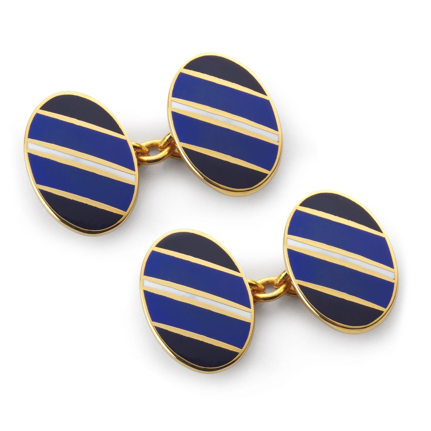 Stripe Chain Cufflinks In Blue And White