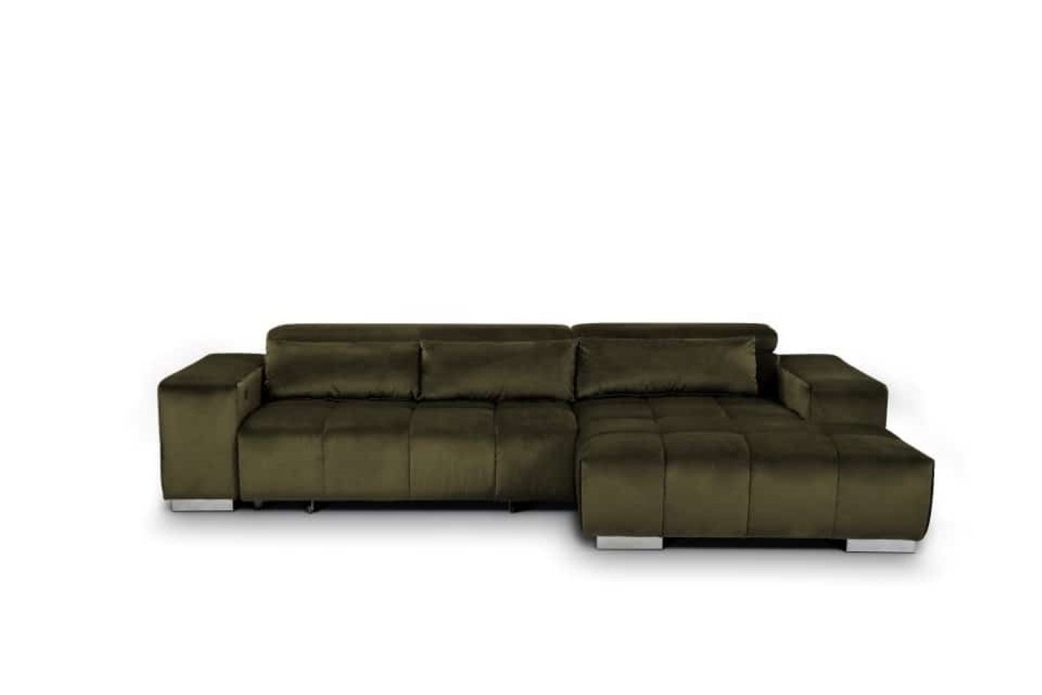 Cotta Sofa Orion – Modernes Komfortsofa Farbe Olive mit Elektronischem Sitzvorschub und Verstellbaren Kopflehnen